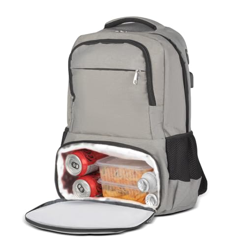 Mochila para Notebook até 13” com Compartimento Térmico 6,7L – Tecido Sustentável 300D, Entrada USB e Fone, Alças Reforçadas e Bolsos Laterais