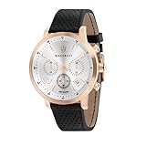 Materialien: Edelstahl, Rosegold PVD, Leder