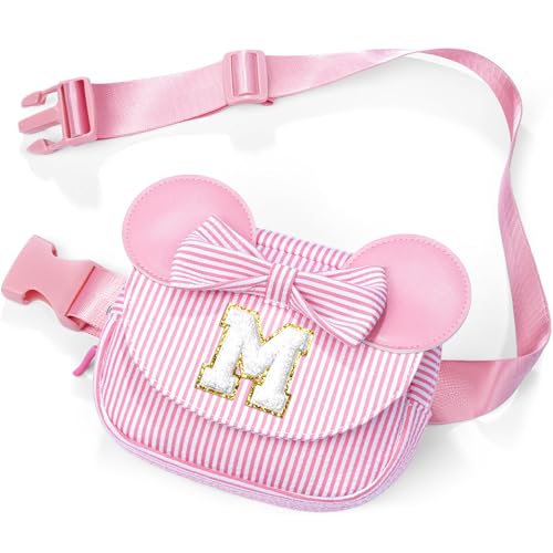 Image of Birthday Gifts for 3 4 5 6 7 8 9 10 11 12 13 Year Old Girls | Gifts for Kids Girls Daughter | Initial Fanny Pack Belt Bag | Sling Bags Toddler Purse Sling Bags Gift for Girl | Pink M