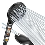 MEKO Cabezal de Ducha con Filtro- Alcachofa de Mano de Alta Presión con Filtración de 15 Capas, Manguera de 1,5M, 5+2 Tipos de Chorro - Ducha Ahorradora para Eliminar Cloro Residual