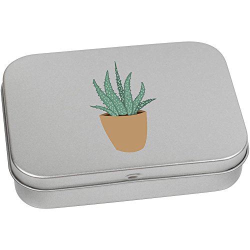 110mm 'Aloe Vera' Metal Hinged Tin/Storage Box (TT00093042)