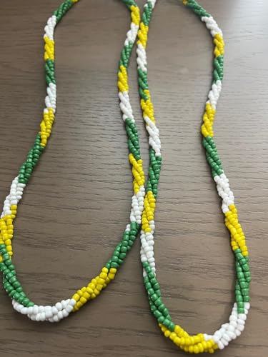 Generic CHAVARIOS 14 inches San Judas Tadeo torsal necklace 1 piece, Green, white, yellow3