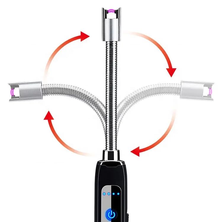 Image of Crasts USB Plasma Rechargeable Electric Gas Lighter for Pooja Room, Candles, BBQ, Multi Purpose - 360 Degree Flexible & Windproof (Multicolor)