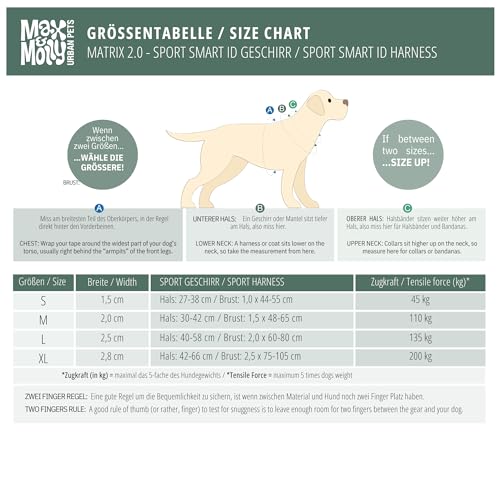 Max & Molly Sport Hundegeschirr Sehr Grosse Hunde mit Gotcha! Smart ID Sicherheitsanhänger, Matrix 2.0 Rose/XL, Geschirr Hund Gepolstert & Reflektierend - Komfort für deinen treuen Begleiter