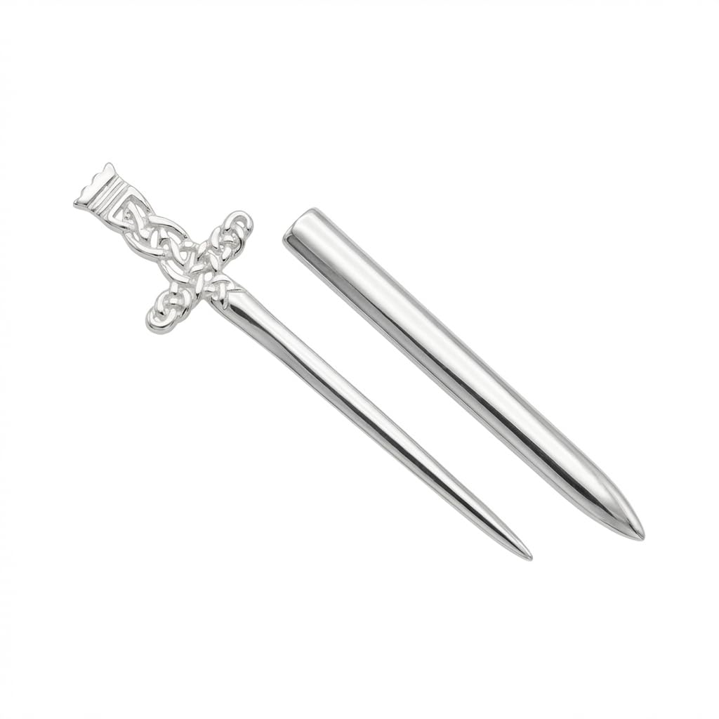 Pin Falda Escocesa, con Espada extraíble, de Plata de Ley