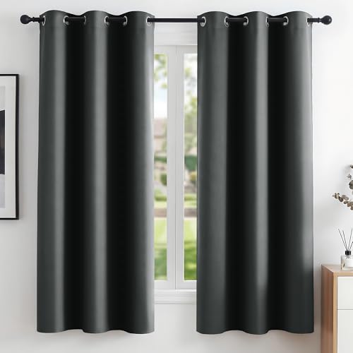Image of Deconovo Room Darkening Thermal Insulated Blackout Grommet Window Curtains Panels Set of 2 for Living Room Dark Grey 42x63-Inch by Deconovo