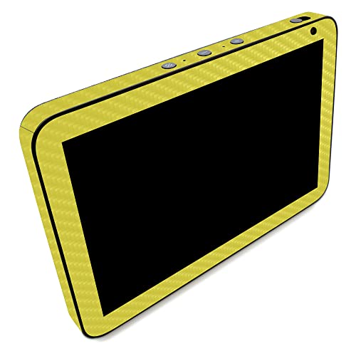 Image of MightySkins Carbon Fiber Skin Compatible with Amazon Echo Show 8 (Gen 2) - Solid Yellow | Protective, Durable Textured Carbon Fiber Finish | Easy to Apply | Made in The USA