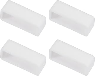 uxcell Watch Band Strap Loops, Rubber Replacement Fastener Rings Silicone Watch Holder Keeper for 20mm Width Watch Band, White 4 Pcs