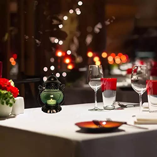Hallwayee Vintage Style Candle Holder Lantern Classic Light Decoration Tea Light Steel Candle Holder Light Lovely Lamp For Party Holidays Home Wedding Decor (Green) #TOP1