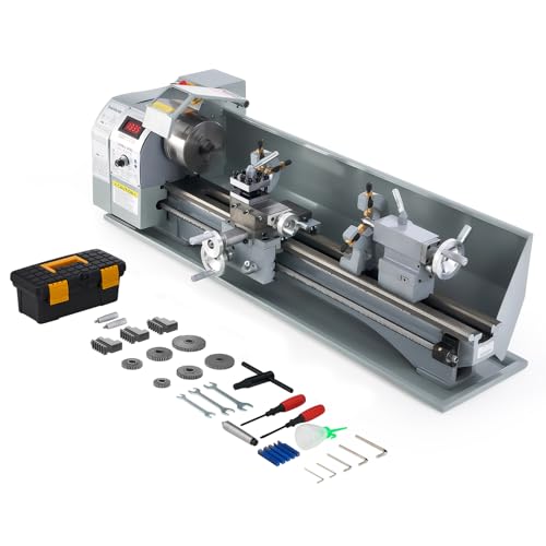 CREWORKS 1100W Mini Tour à Métaux d'Établie 220x750mm 9