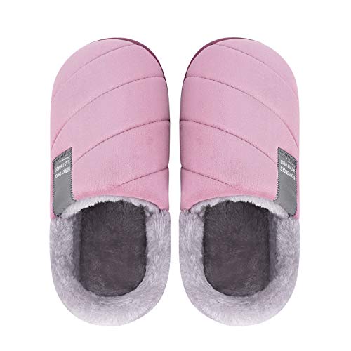IBLUELOVER 8-12US Men Winter Slippers Warm Memory Foam Slippers Non-Slip Indoor House Shoes