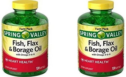Spring Valley - Fish, Flaxseed, Borage Oil, Omega 3, 6, 9, 120 Softgels - Pack of Two