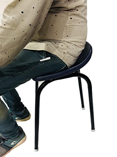 Image of Goyal steel & furniture Iron Stool with Plastic top for Schools /Lab /Centres /Home /Doctor /Medical /Salon /Warehouse /Garage /Stool for Bathroom /Multipurpose Stool Heavy Duty (Blue, with Small Shell)