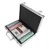 Biniveil Poker Sets Mit Koffer - Ohne Nennwert Party-Utensilien - Poker-Kartenspiel-Set - Für Spiele-Enthusiasten Erwachsene Sammler Eventplaner Zuhause Reise Familienabend Familientreffen