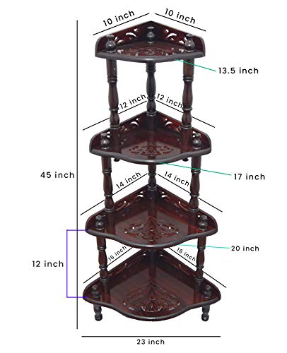 Image of Antique Open Bookcase (Mango Wood, Antique Finish, Brown)