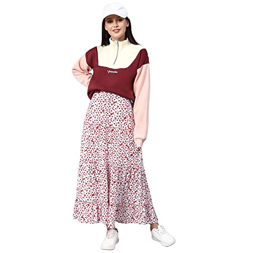 Image of Campus Sutra Cotton Women High Neck Sweatshirt