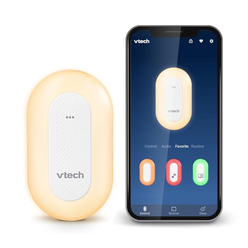 Image of VTech BC8113 V-Hush Plug Sleep Training Soother with 40 Stories/Songs/Sounds & Record Your own Voice. Bluetooth Speaker, 250+ Multi-Color Night Light, No Batteries & No Cords Required