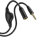 3.5mm Extension Cable, HUIRID 10FT 3.5mm Audio Cable Extension with Volume Control Male to Female Stereo Audio Headphone Jack Extension Cord (10FT)