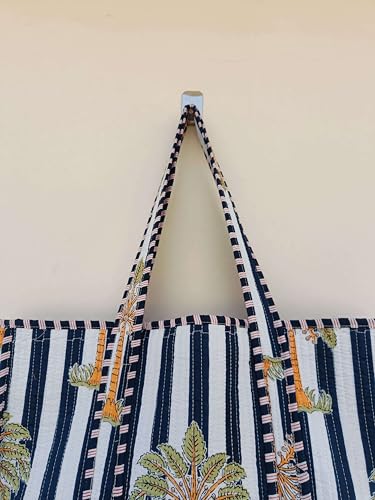 Image of Women's 100% Cotton Lightweight Shoulder Tote Bag with Interior Poeckt Casual Handbag for Women