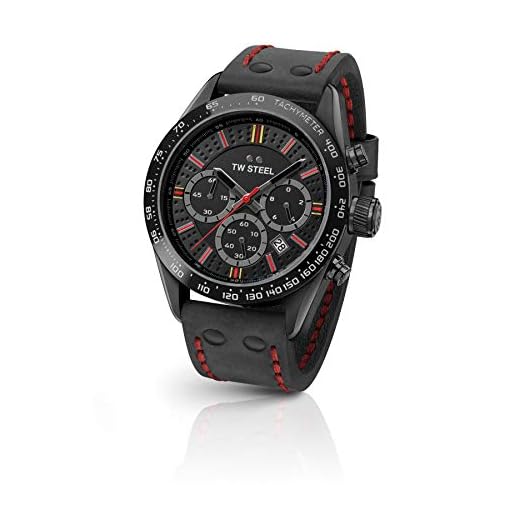 TW Steel Reloj Cronógrafo para Unisex Adultos de Cuarzo con Correa en Cuero TW987
