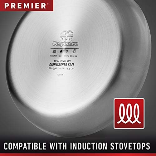 Calphalon 3-Ply Stainless Steel Cookware Set 13 Piece Includes Frying Pans, Pots and Pans Set, Induction, Metal Utensil Safe, Oven Safe 500F,PFOA Free, Silver - Thumbnail 5
