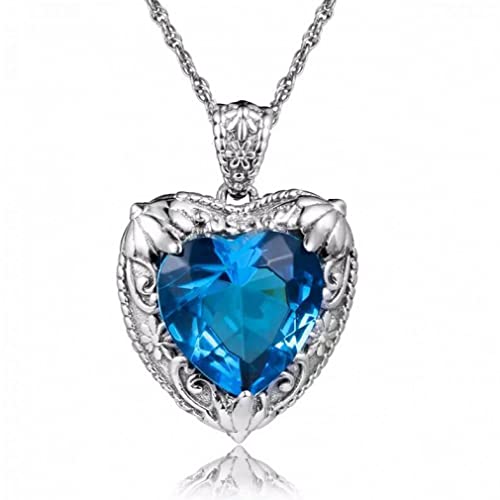 Collier topaze Coeur de la Mer en argent 925, le cadeau idéal pour femme