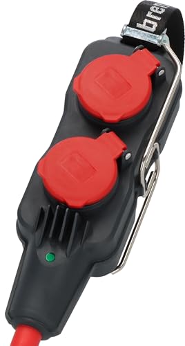 Brennenstuhl Bloc multiprise Professionnel - Bloc multiprise 4 Prises, Utilisation de Chantier et Utilisation extérieure permanente, IP54