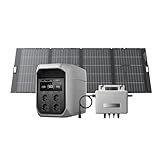 ECOFLOW DELTA 3 Max Plus tragbare Powerstation 2048 Wh mit 400W Bifazialem Solarpanel, 0% VAT WLAN Stream Mikrowechselrichter 800W, 3000W AC-Ausgang, 1000W Solareingang, für Zuhause, Camping, Outddor