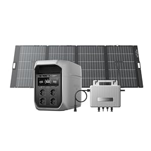 ECOFLOW DELTA 3 Max Plus tragbare Powerstation 2048 Wh mit 400W Bifazialem Solarpanel, 0% VAT WLAN Stream Mikrowechselrichter 800W, 3000W AC-Ausgang, 1000W Solareingang, für Zuhause, Camping, Outddor