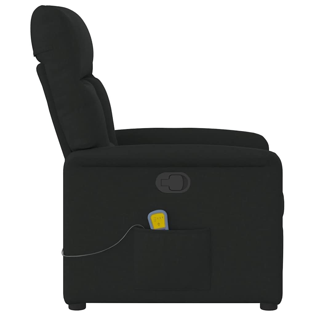Sillón de masaje de relax, color negro, 72 x 90 x 99 cm, tejido de mezcla de poliéster, función reclinable, 135°, masaje vibratorio, 6 puntos, estructura robusta para salón, oficina