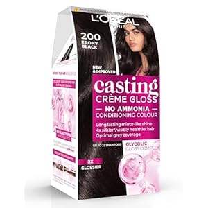 L’Oréal Paris Casting Crème Gloss, Semi-Permanent Hair Dye, Radiant & Natural Colour, Shade: Ebony Black 200