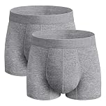 REELINDRY Absorbent Leak Proof Incontinence Underwear for Men, Reusable Shorts with Covered Waistband 2 Pack (Gray, L)