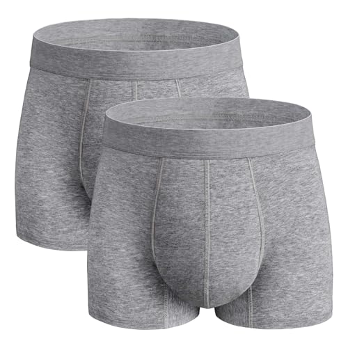 REELINDRY Washable Incontinence Underwear for Men, 2.3 oz Absorbent Leak Proof Odor Control Briefs with Covered Waistband (Gray, 3XL)