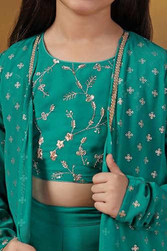 Image of Fashion Dream Girls Georgette Embroidered Palazzo Set|Kids Ethnic Wear|sharara set for girls|Indo Western Set