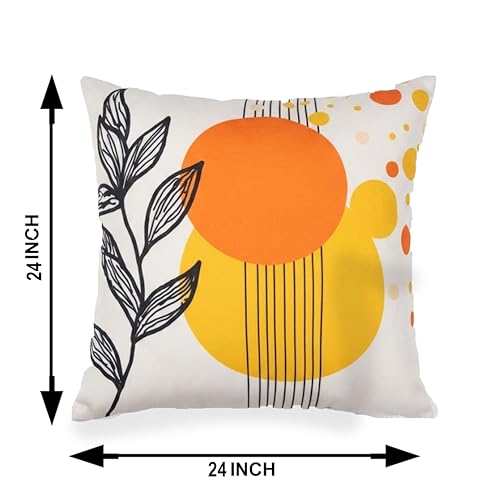 Image of Reversible Cushion Cover 24 inch x 24 inch 5 piece- Premium Stitched Sofa Pillow Cover Set with 10 Unique Bohemian Printed Designs & Invisible Zipper