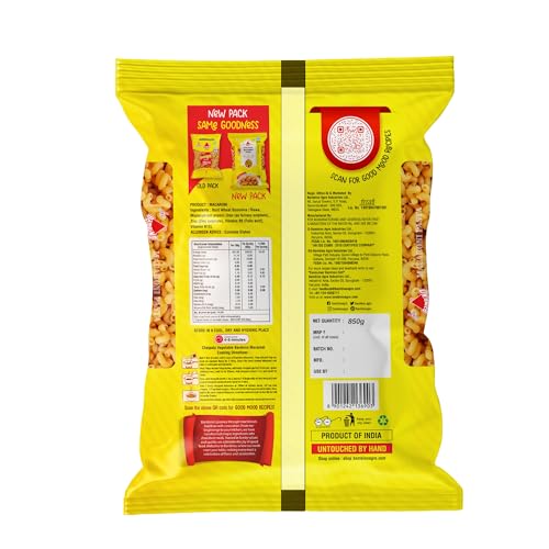 Image of Bambino Vegetarian Pasta Macaroni Pep Drump wheat, 850 grams / 900 grams Pouch (weight may vary) (Pack of 3)
