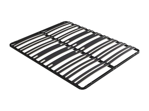 Vente-unique - Sommier Cadre à Lattes 140 x 190 cm - 2 x 15 Lattes - 3 Zones Soutien Lombaire renforcé - sans Pied - Noir - CERRISI de YSMÉE