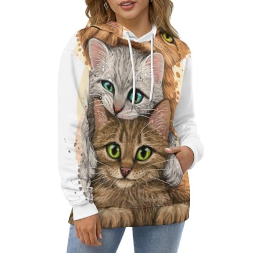 Sweatshirt pull Les Chatons De l'amour sweat à capuche chaud et manche longue taille S - 5