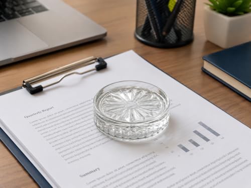 Image of Panku Plate Design Natural Premium Glass Paper Weight (Pack of 1)