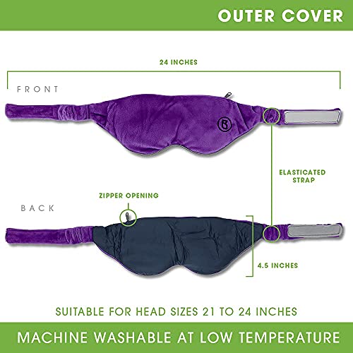 BARMY Weighted Sleep Mask for Women and Men (0.8lb/13oz) Weighted Eye Mask for Sleeping, Eye Cover Blocks Light Helps Relaxation and Night Sleep, Comfortable Blackout Sleeping Mask, Purple - Image 4