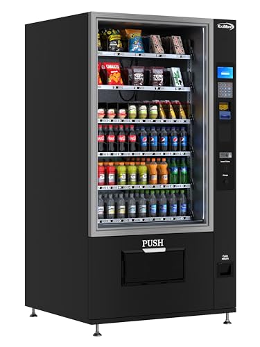 KoolMore KM-VMR-40-B Snack Vending Machine Bill Acceptor in Black, 60 Slots/Refrigerated