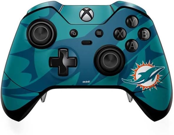 Skinit Decal Gaming Skin Compatible with Xbox One Elite Controller - Officially Licensed NFL Miami Dolphins Double Vision Design