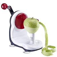 Westmark Apfelschälmaschine, Mit Saugfüßen, Kunststoff/Rostfreier Edelstahl, Loop, Weiß/Dunkelgrau/Rot, 97082260