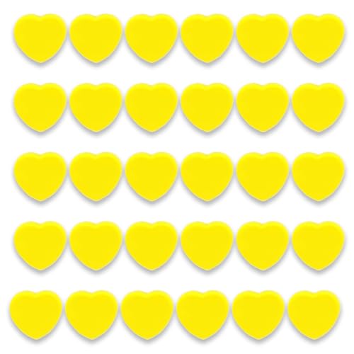PYJLBX Strong Fridge Magnets, 30Pcs Yellow Heart Whiteboard Magnets