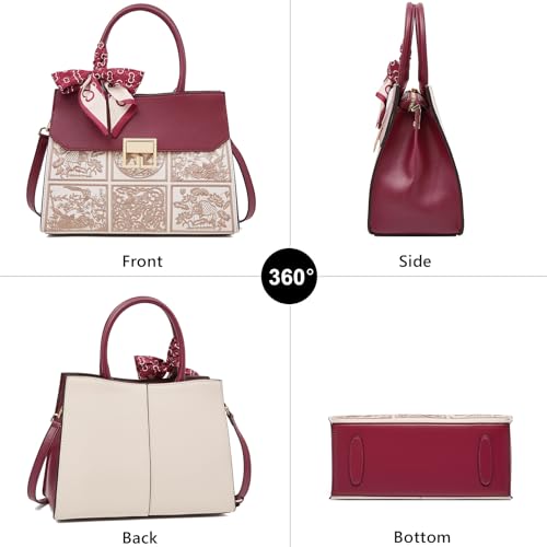 Image of FOXLOVER Medium Tote Bag for Women Designer Vintage Satchel Handbags Top-handle Purses