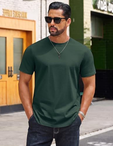 Image of COOFANDY Mens T-Shirts 100% Cotton Crewneck Short Sleeve Tees Casual Plain Shirts