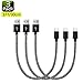 Ahker Short Micro USB Cable, 3Pack 8 Inch/20CM Premium Nylon Braided Fast USB Charging Cord for External Battery Charger, Samsung, HTC, LG, Android and More (3Pack)