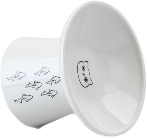 Miniatura 4 de Pet Avenue Cuenco elevado extra ancho de porcelana de Hong Kong para gatos grandes.