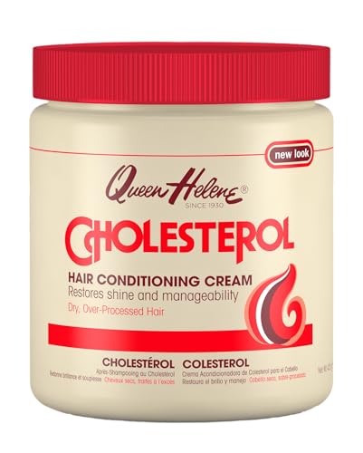 Queen Helene Cholesterol Hair Conditioning Cream – Deep Repair Treatment for Dry, Damaged & Chemically Treated Hair | Moisture-Restoring Mask | 15 oz Jar