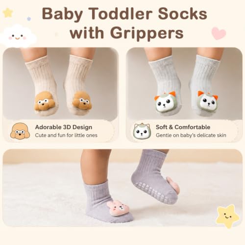 Image of SNOWIE SOFT 3 Pairs Baby Girls Stocking Polyester Cotton Mesh Stocking Knee High Breathable Summer Stockings Cartoon Baby Stockings Gift for Baby Girls 0-3 Years Old